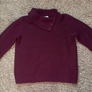 Women's Dark Purple Sweater with Button